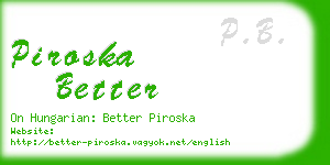 piroska better business card